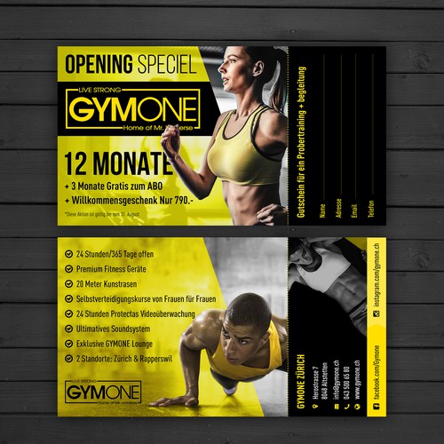 Flyer for GymOne