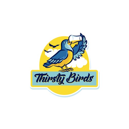 Illustrative Bird Logo for Beverage Company
