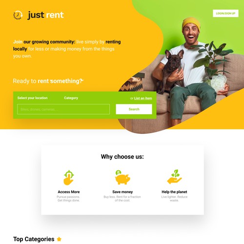 Design for renting website