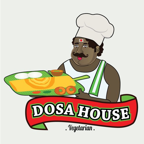 Dosa House Vegetarian Restaurant Logo Design