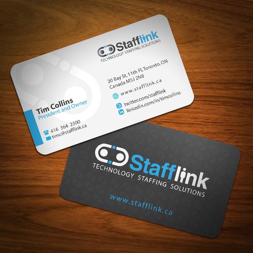 New business cards and presentation folder design for Stafflink