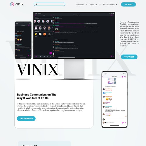 Landing Page Design for Vinix Blast App Launch