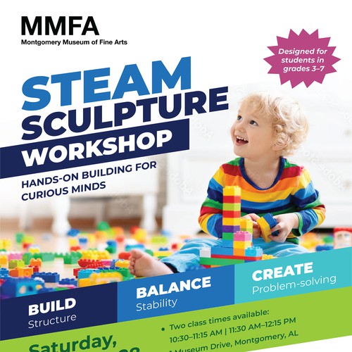 Design a Modern, Family-Friendly Flyer for a Museum Workshop!