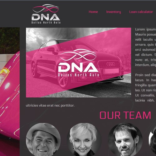 DNA logo and hosted website