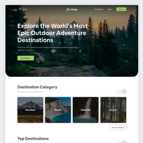 Website design for Outdoor Adventures