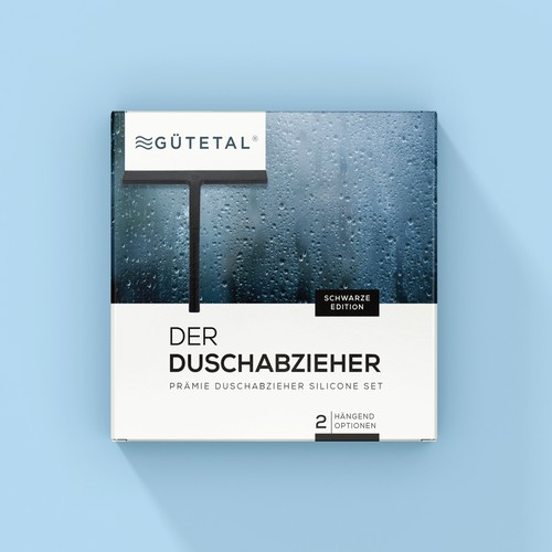 Clean Product Packaging Layout for a Shower Squeegee Set