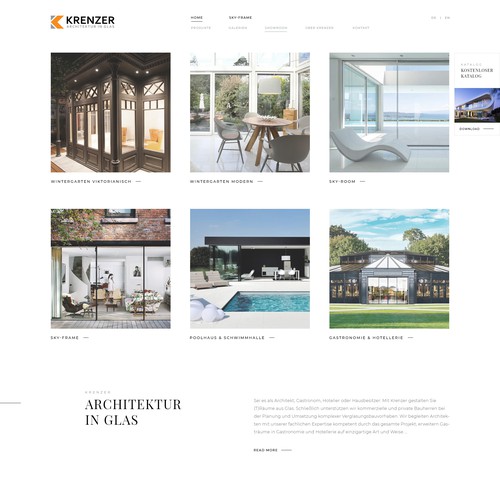 Elegant and moder website design for Krenzer GmbH