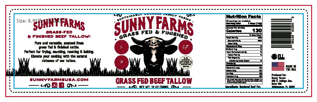 Product label for grass fed beef tallow