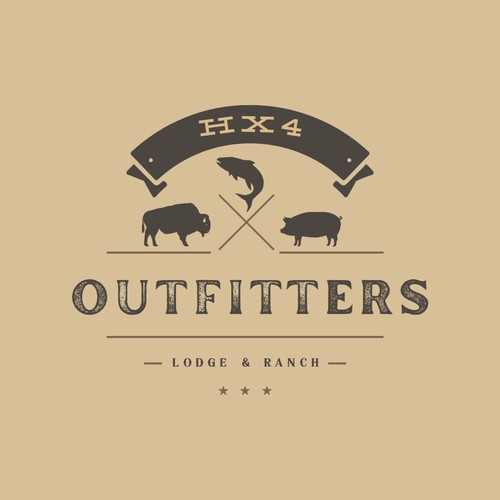 hunting and fishing lodge logo