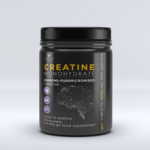 Creatine supplement product label