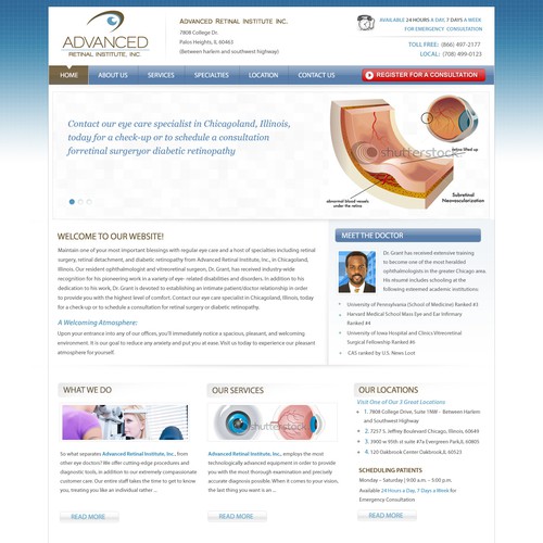 New website design wanted for Advanced Retinal Institute