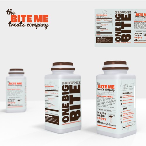 Create a label for "The Bite Me Brownie Company"