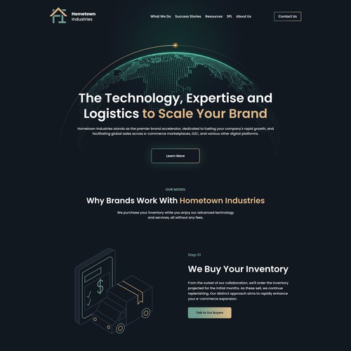 Landing page design for an E-commerce Distributor 