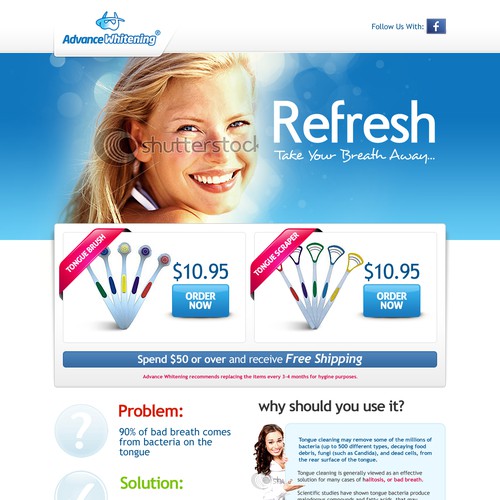 New website design wanted for Advance Whitening