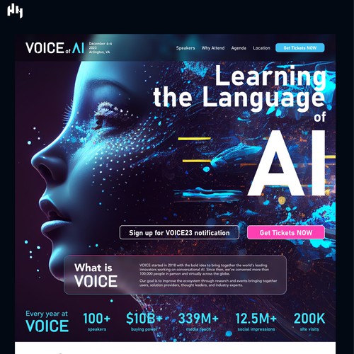 Webpage design for VOICE of AI 