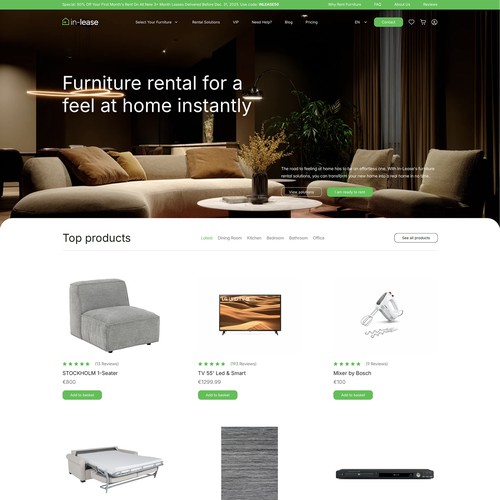 Furniture rental website