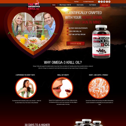 Landing/Home Page for Omega-3 Krill Oil