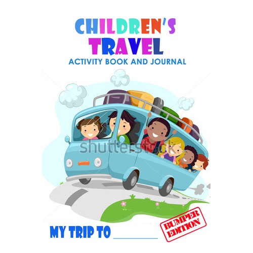 Create a fun, vibrant book cover for kids travel book