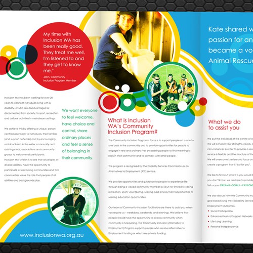 Charity needs a new brochure design for Program