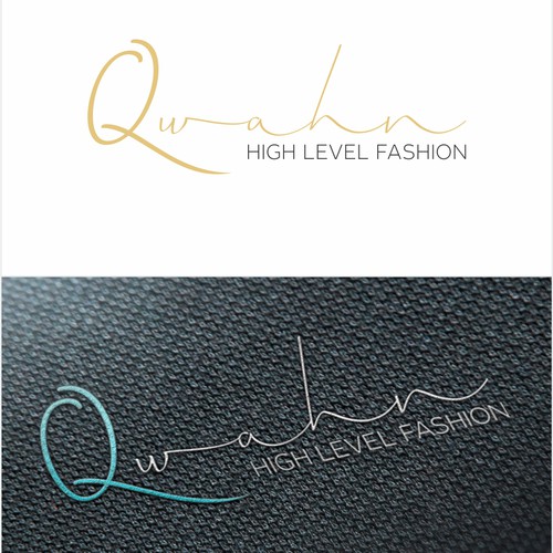 Create a logo for a QWAHN high fashion clothing brand