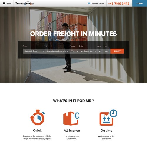 Help us design a website that makes online freight cool and sexy