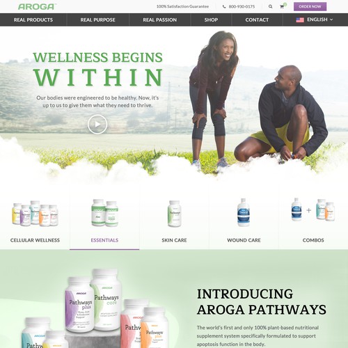 Redesign award-winning nutritional supplement home page and will hire you to design all pages.