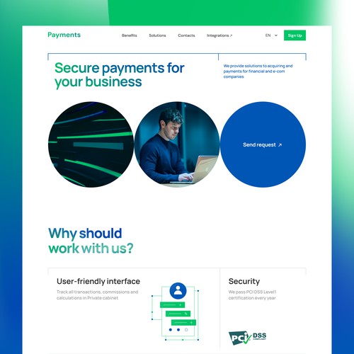 Modern UX/UI  and product design for fintech startup