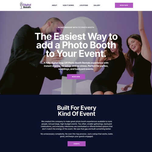 Modern website for Photo Booth Company