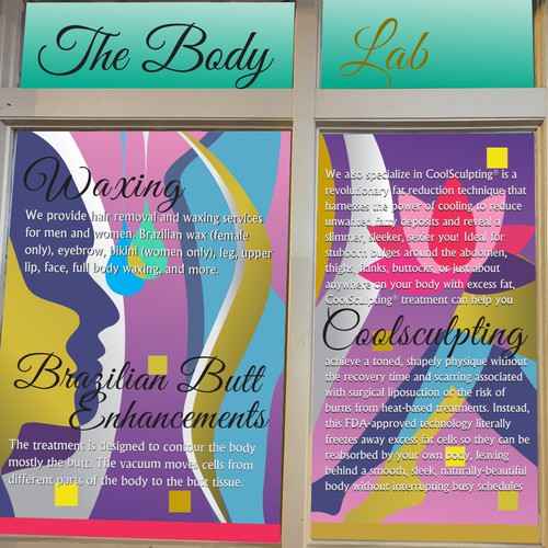 Window graphics for the body lab