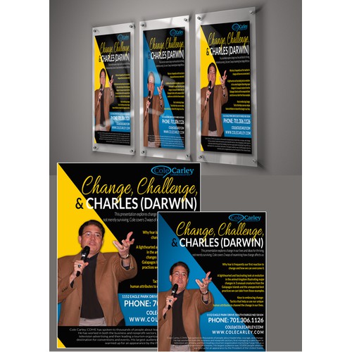 Create a marketing one-sheet for a professional speaker.  The topic of the presentation is Change.