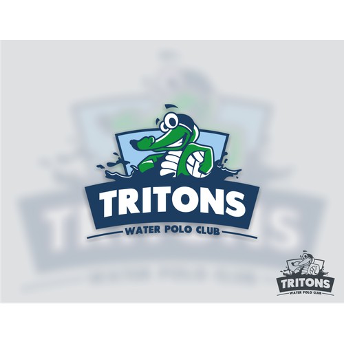 Water Polo Club logo with crocodile mascot.