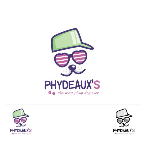 Create a cool, modern, colorful logo for Phydeaux's Pet Supply