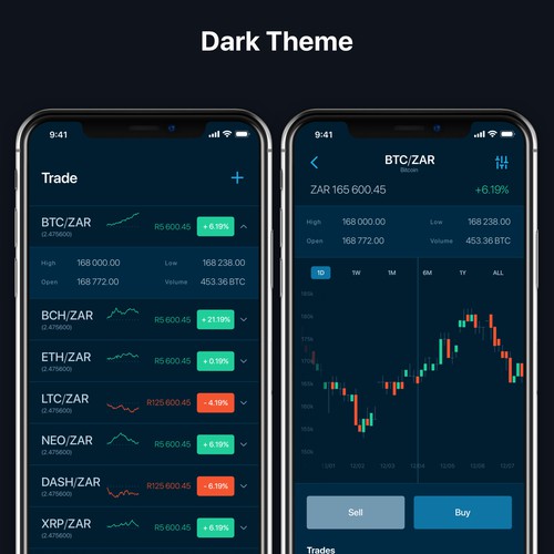 UI Concept for a Trading App