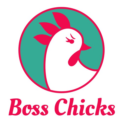 A simple yet powerful logo for a feminist chicken and funnel cake shop