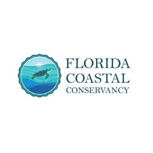 Captivating sea turtle logo for Florida Coastal Conservancy