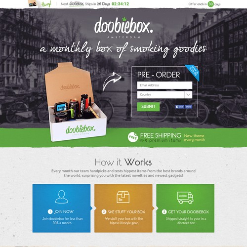 Create a catchy landing page that drives pre-orders.