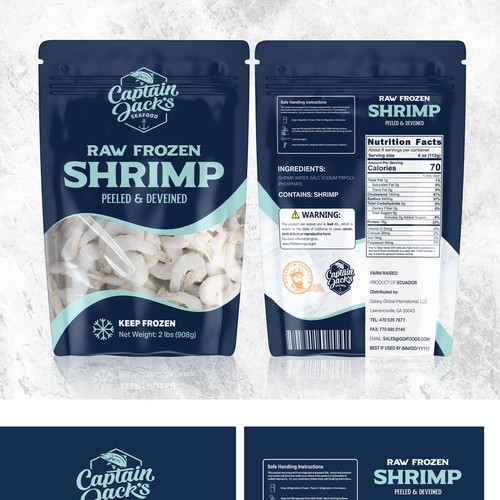 Modern & Premium Frozen Seafood Packaging for Captain Jack’s