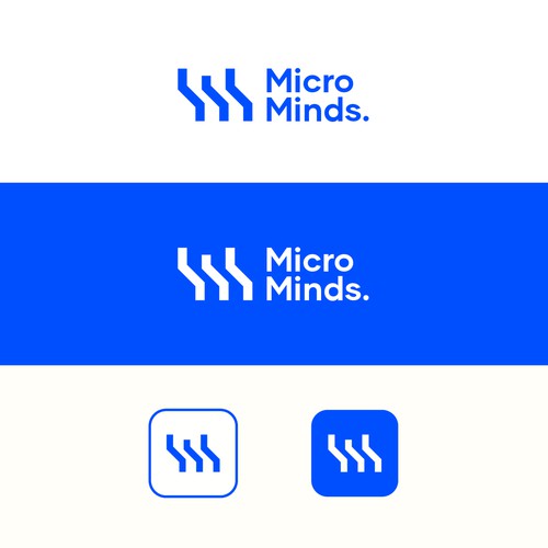 Modern Geometric 'M' Symbol for Micro Minds