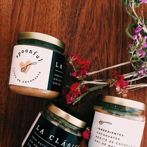 Logo design and label for Spoonful artisan peanutbutter