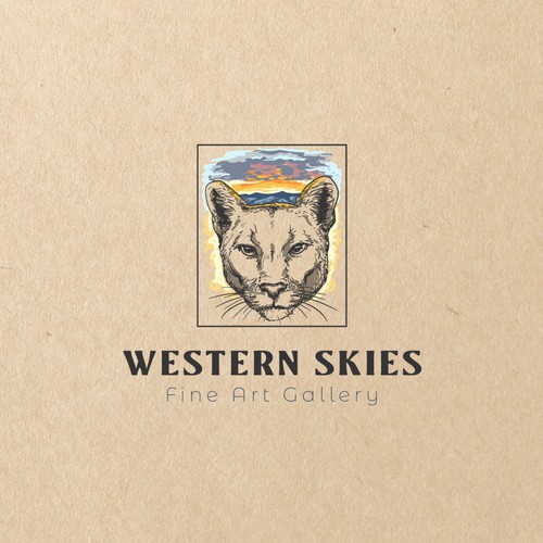 Logo concept for western skies fine art gallery