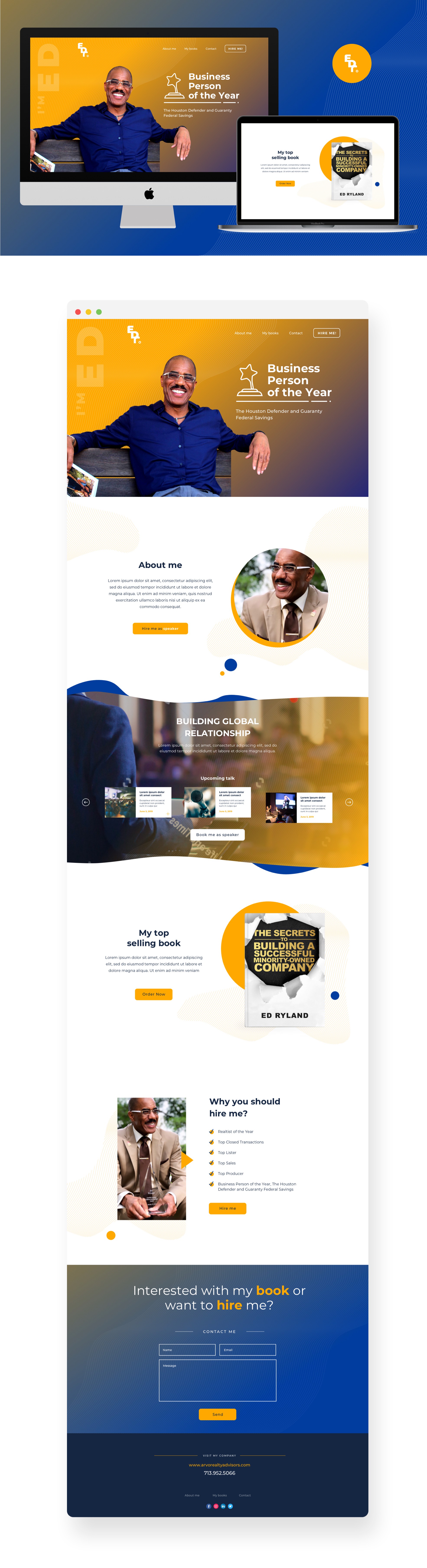 Ed Ryland — Landing Page Design design on 99designs
