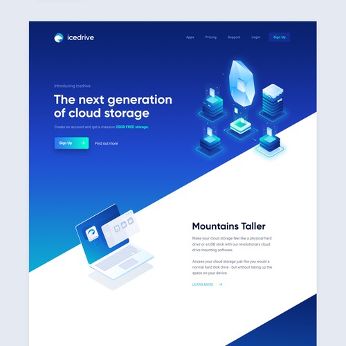 Encrypted Cloud Storage Website, Logo, Branding, UI design 