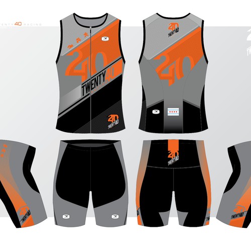 Design a creative racing triathlon kit for Twenty40 Racing.