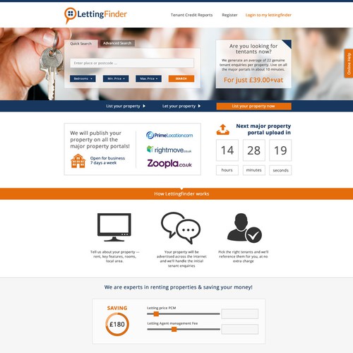 LettingFinder Home page