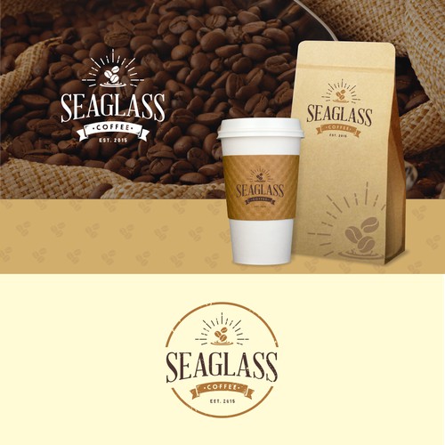 Create a logo for a coffee roasting company called Seaglass Coffee