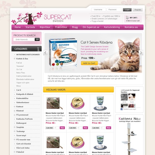 Supercat webshop needs a new website design