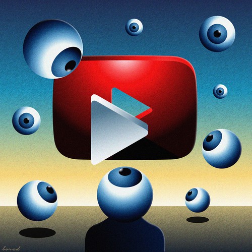 Youtube in a Rene Magritte Surrealist style 