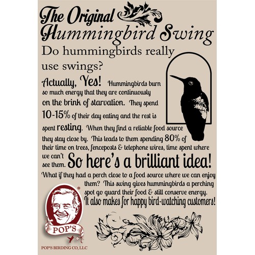 Info-Graphic for Pop's Hummingbird Swings #2