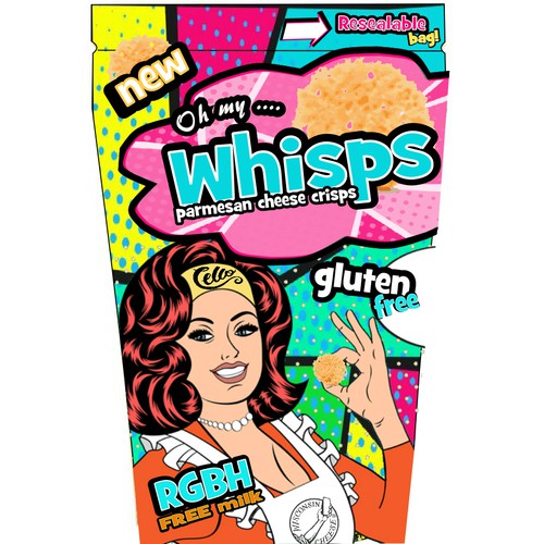 retro/comic style chip bag