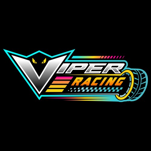 Viper racing logo all design vector style